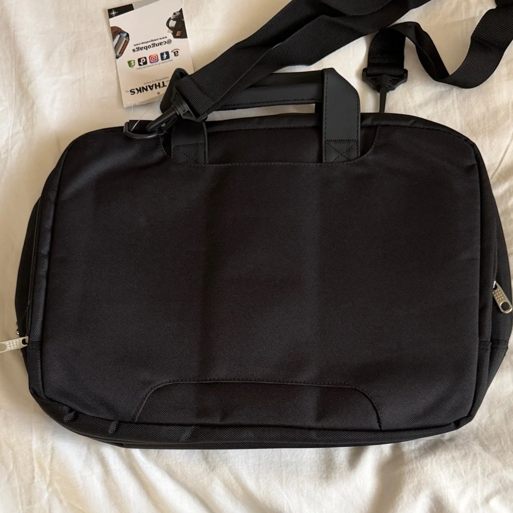 Cango Shoulder Laptop Carry-On Business Large Messenger Bag, Black,New.